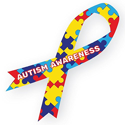 Autism Awareness Ribbon Large Magnetic Car Decal 8